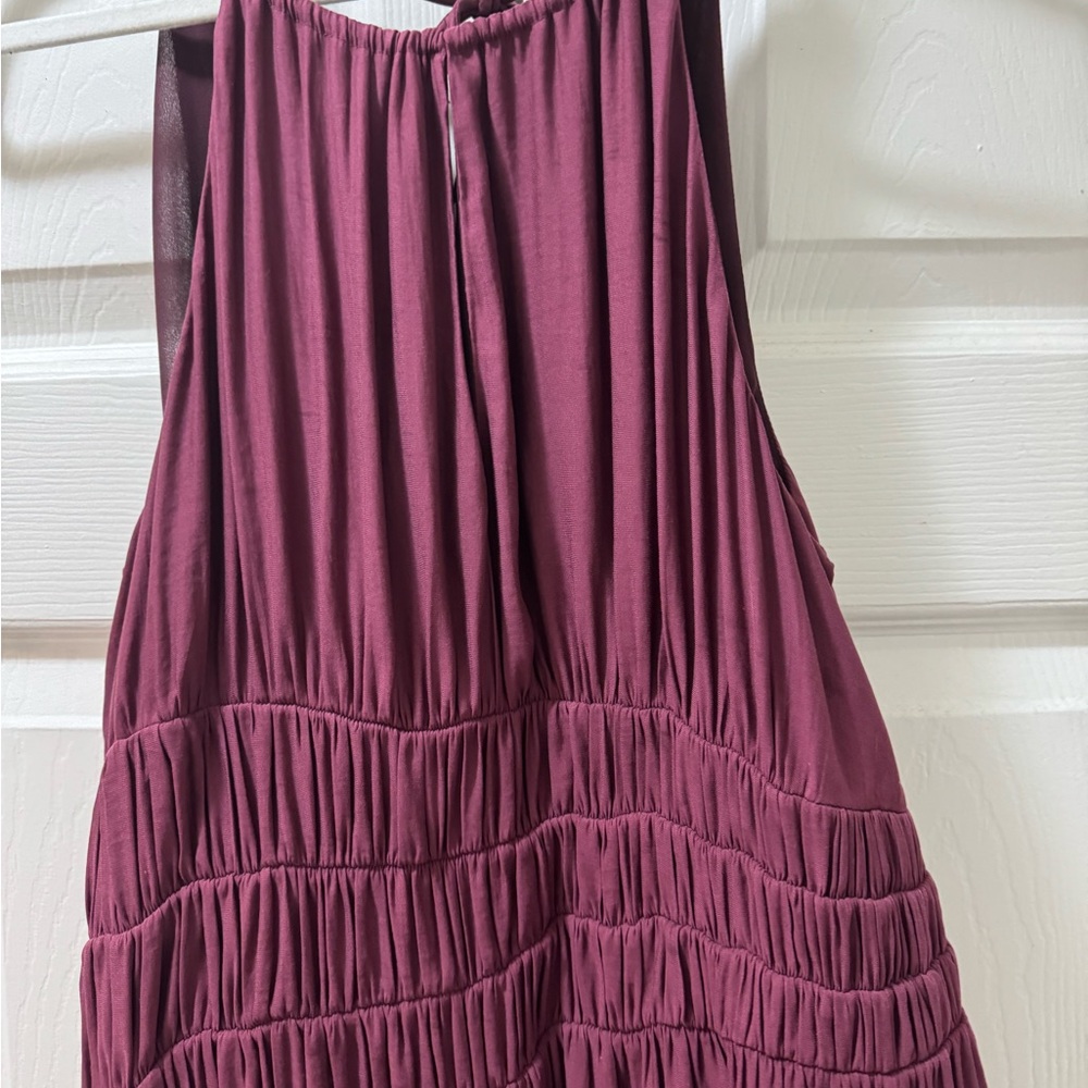 Anthropologie Mauve Halter Midi Dress - Picture 7 of 8